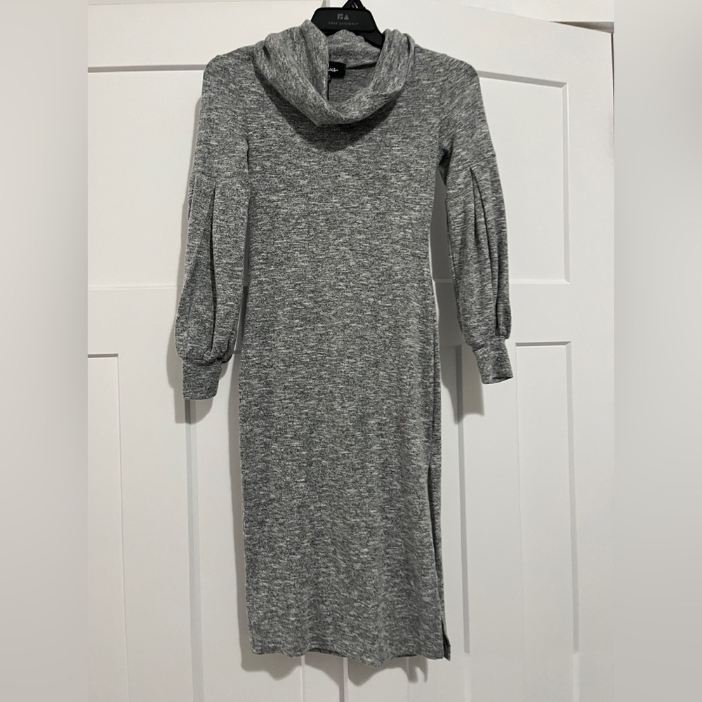 Lulu's Heather Gray Hooded Dress